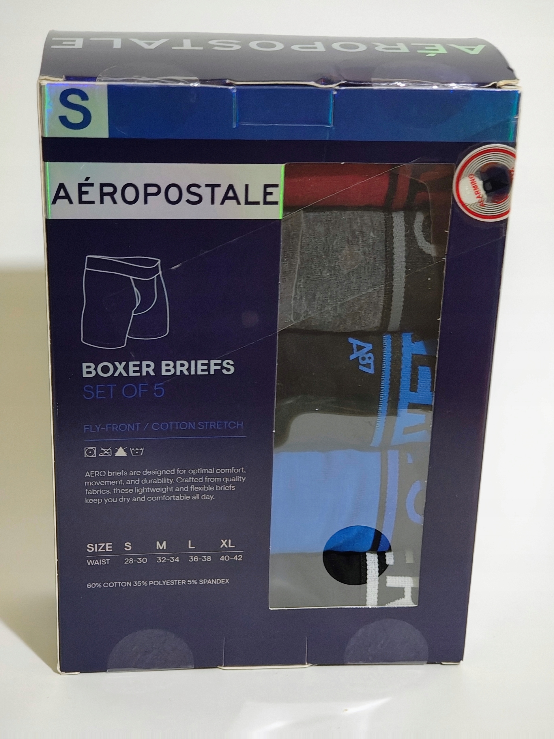 Aeropostale Boxer Briefs, 5-pack, Velikost S, Komfort a styl pro každý den
