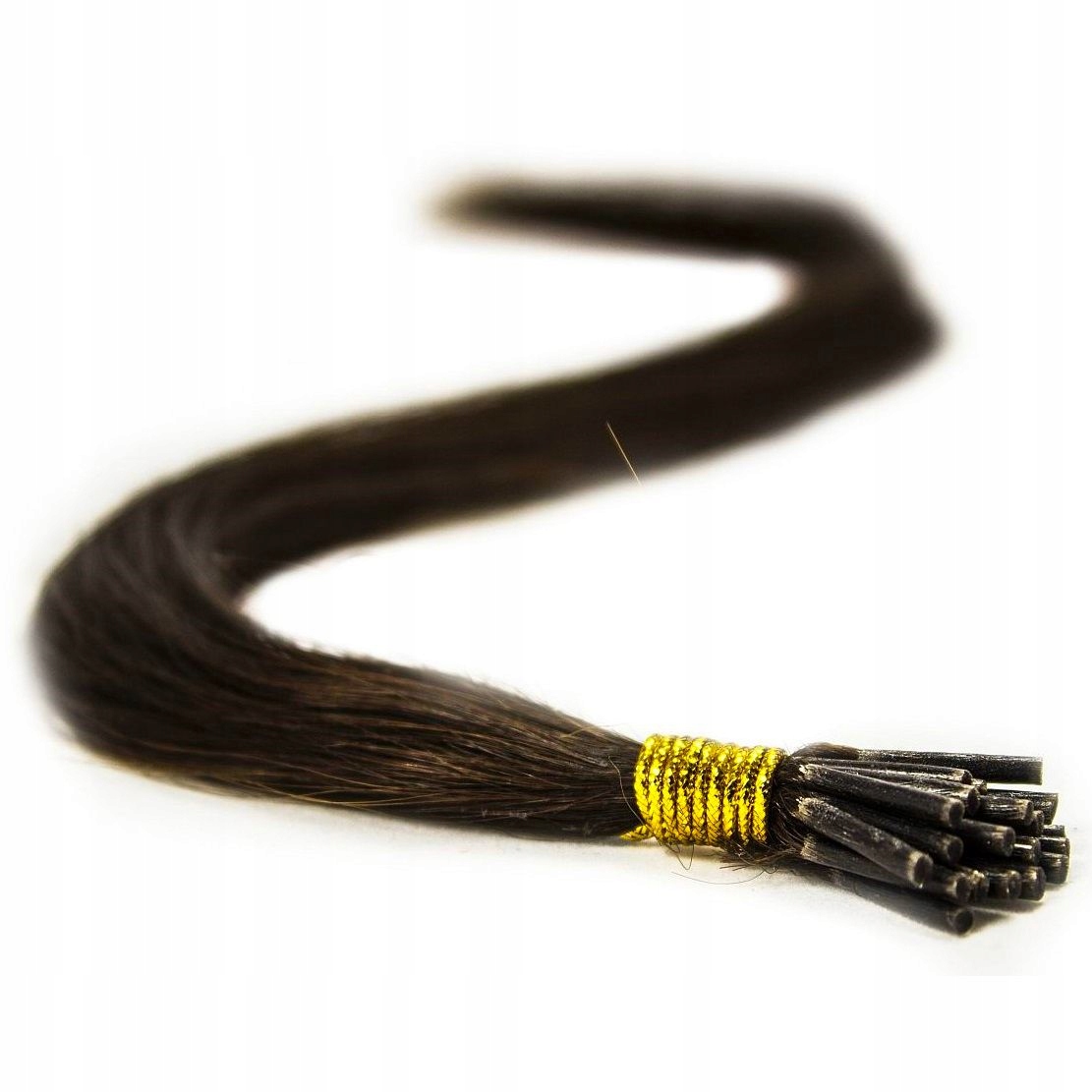 Vlasy Na Mikrokroužky 100% Přírodní Mikrokroužky 60 CM hnědé 4