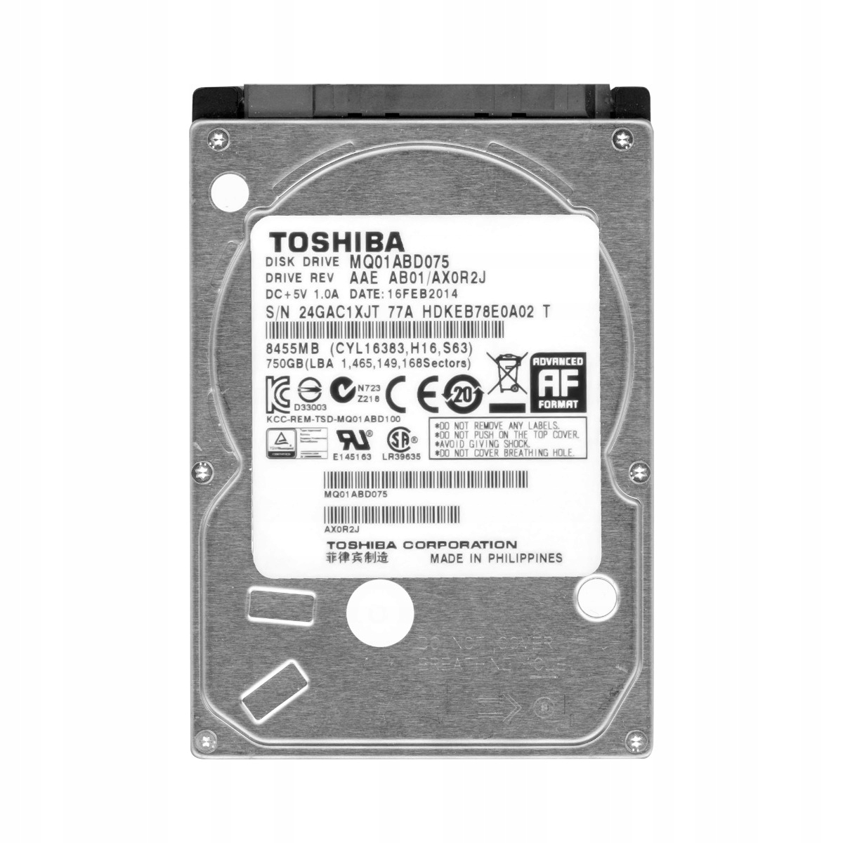 Toshiba 750GB 5.4K 8MB Sata II 2.5'' MQ01ABD075