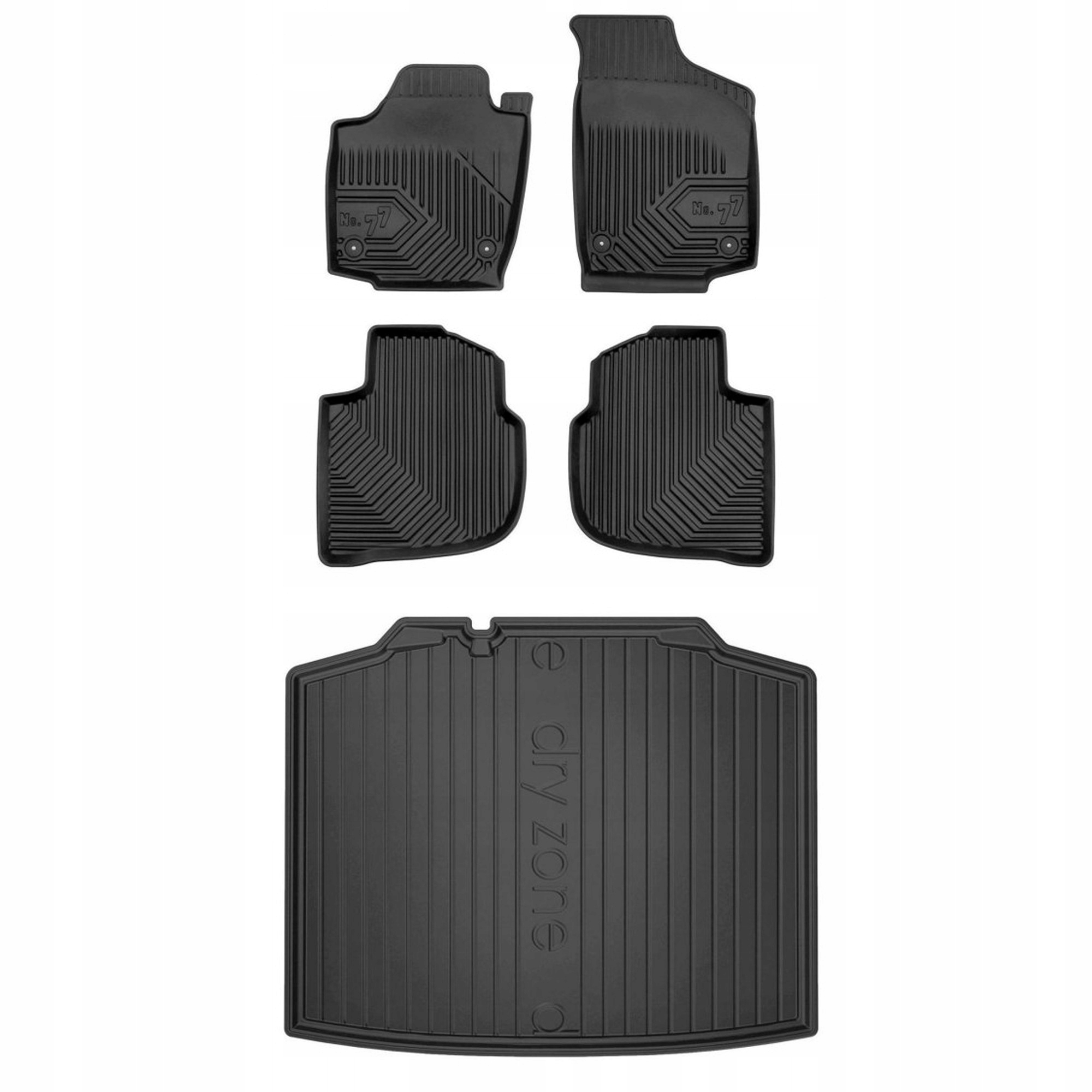 Gumová sada koberců a rohožek Škoda Rapid Spaceback 2013-2019 Hatchback, be