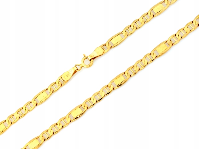 Efektní zlatý řetízek 585 elegantní vazba Figaro 5 mm r60 módní vzor