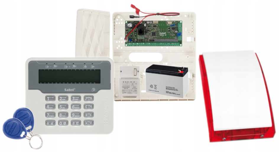 Satel System Alarmowy Versa 10 Manipulator LCD Czytnik Rfid Syrena Aku 7AH