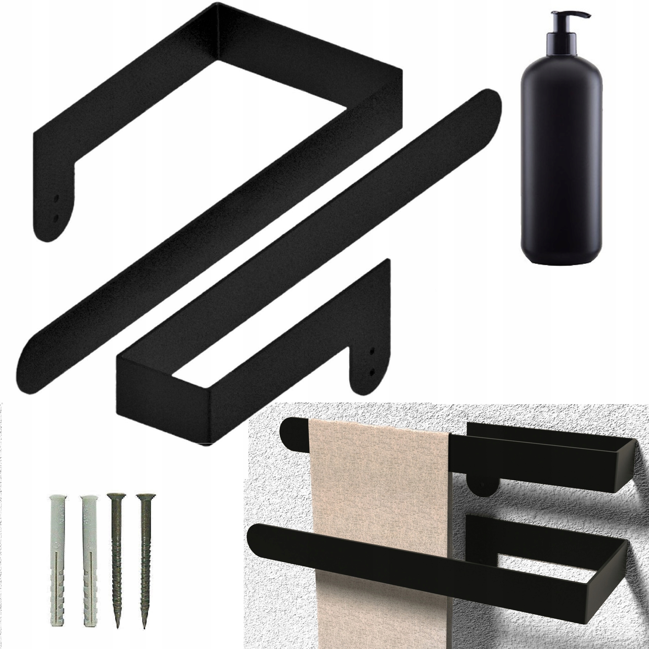 

Wieszak Podwójny do łazienki loft +Dozownik Gratis