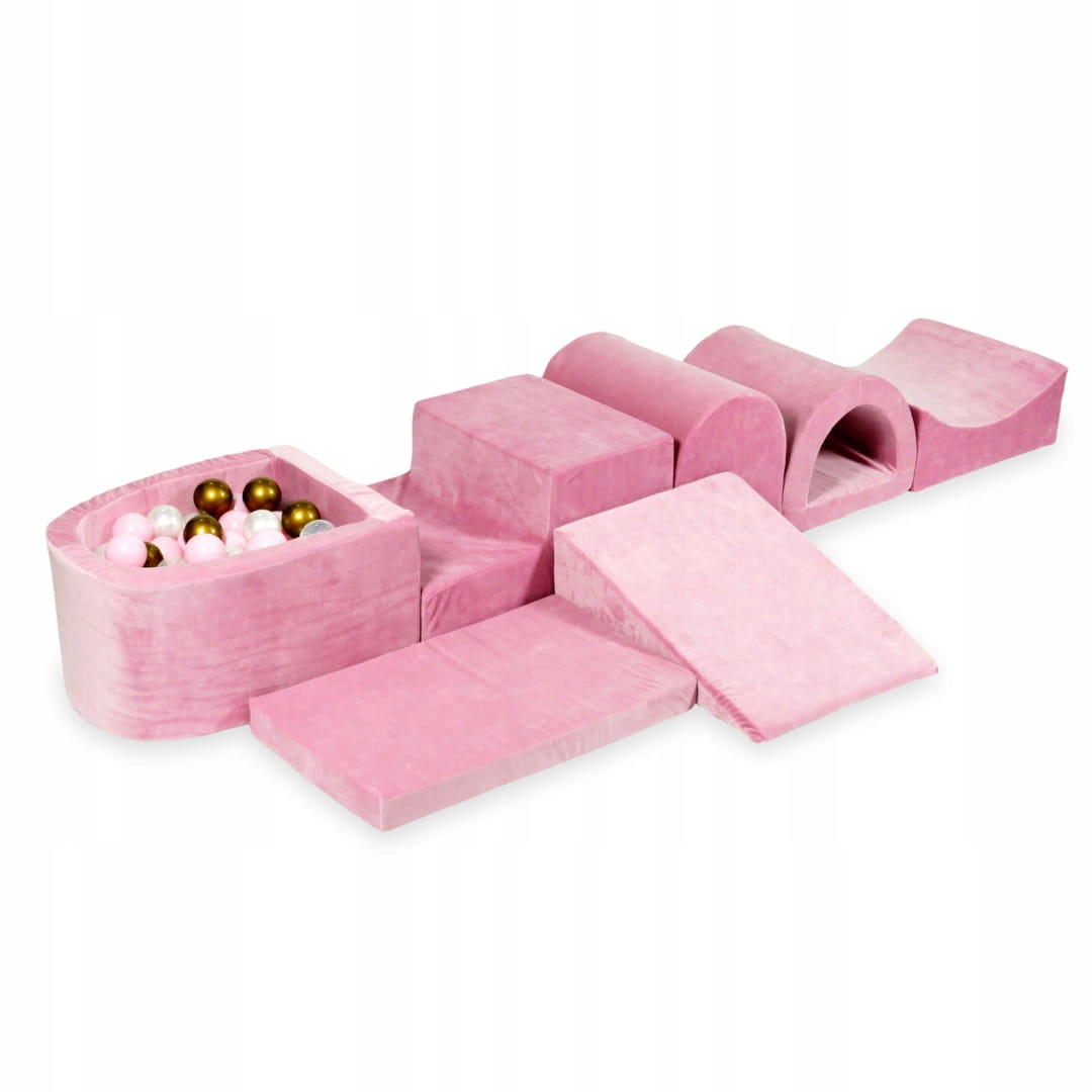 Piankowy plac zabaw basen micro Velvet soft róż