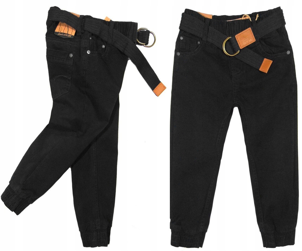 joggery SPODNIE bawełniane na gumce A81 ELITE 110/116 czarny