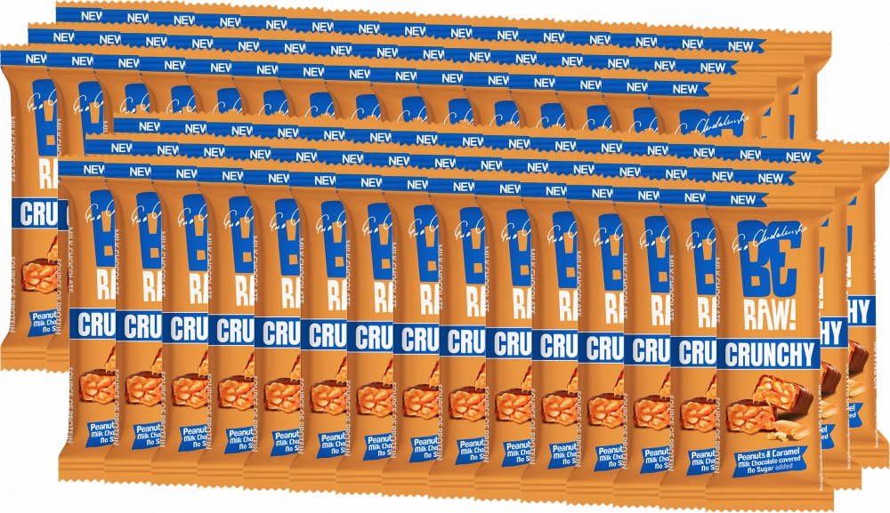 Baton BeRAW Crunchy Peanuts & Caramel Orzeszki karmel bez cukru 40g x120