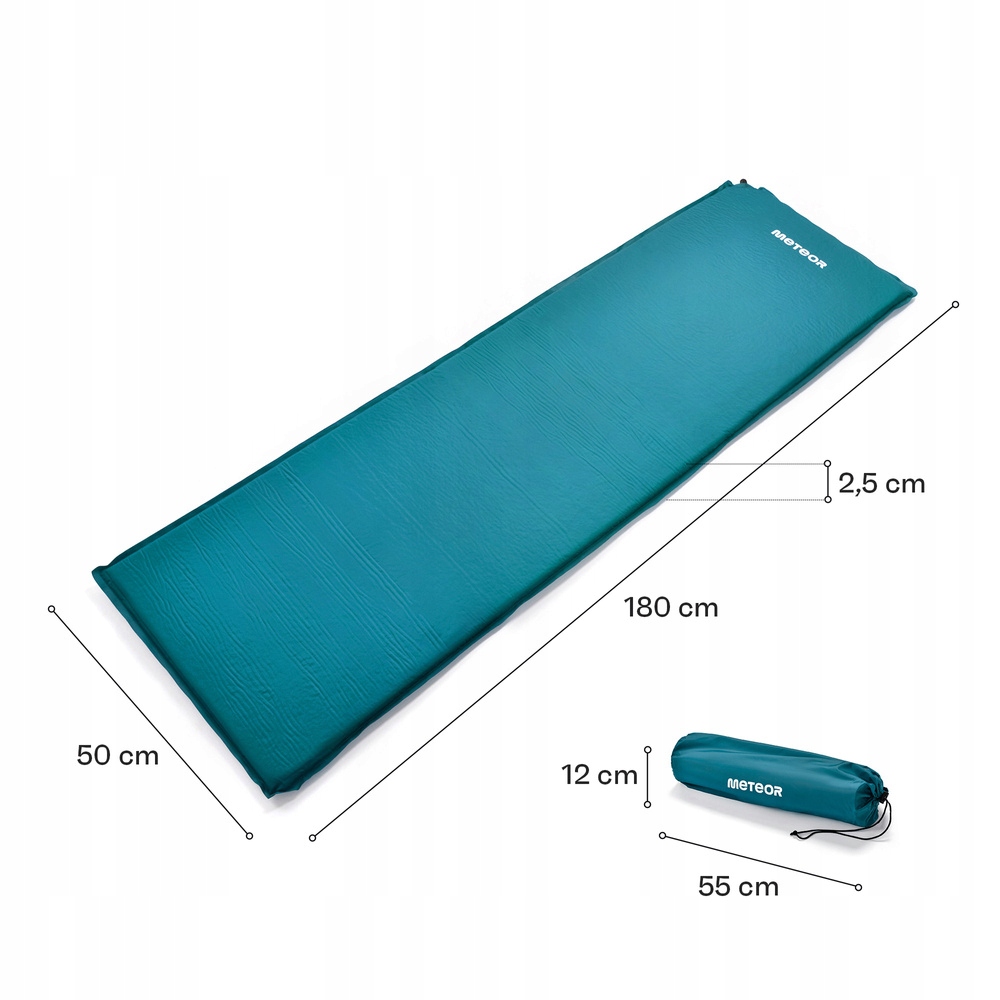 Mata samopompująca karimata materac namiot kemping Meteor 180 x 50 cm Model 16431