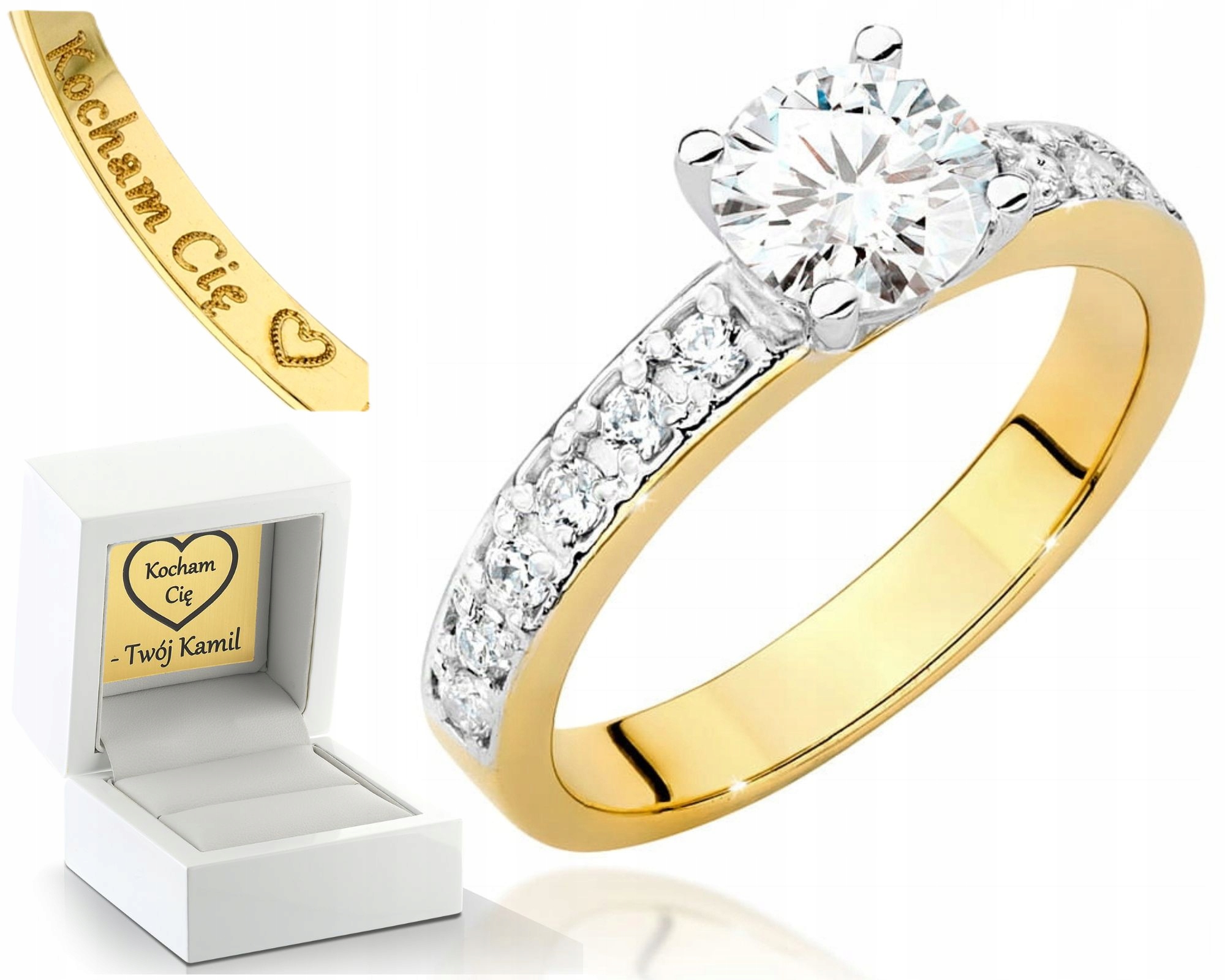 Zlatý Prstýnek S Diamanty 585 Gravírování Bonus