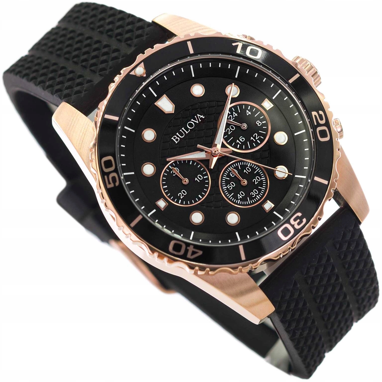 Pánské Hodinky Bulova 98A192 Černé S Řemínkem, Vodotěsné, Stopky, Neobrite