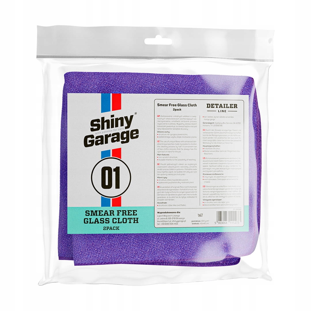 

Shiny Garage Smear Free Glass Cloth 2szt Do Szyb