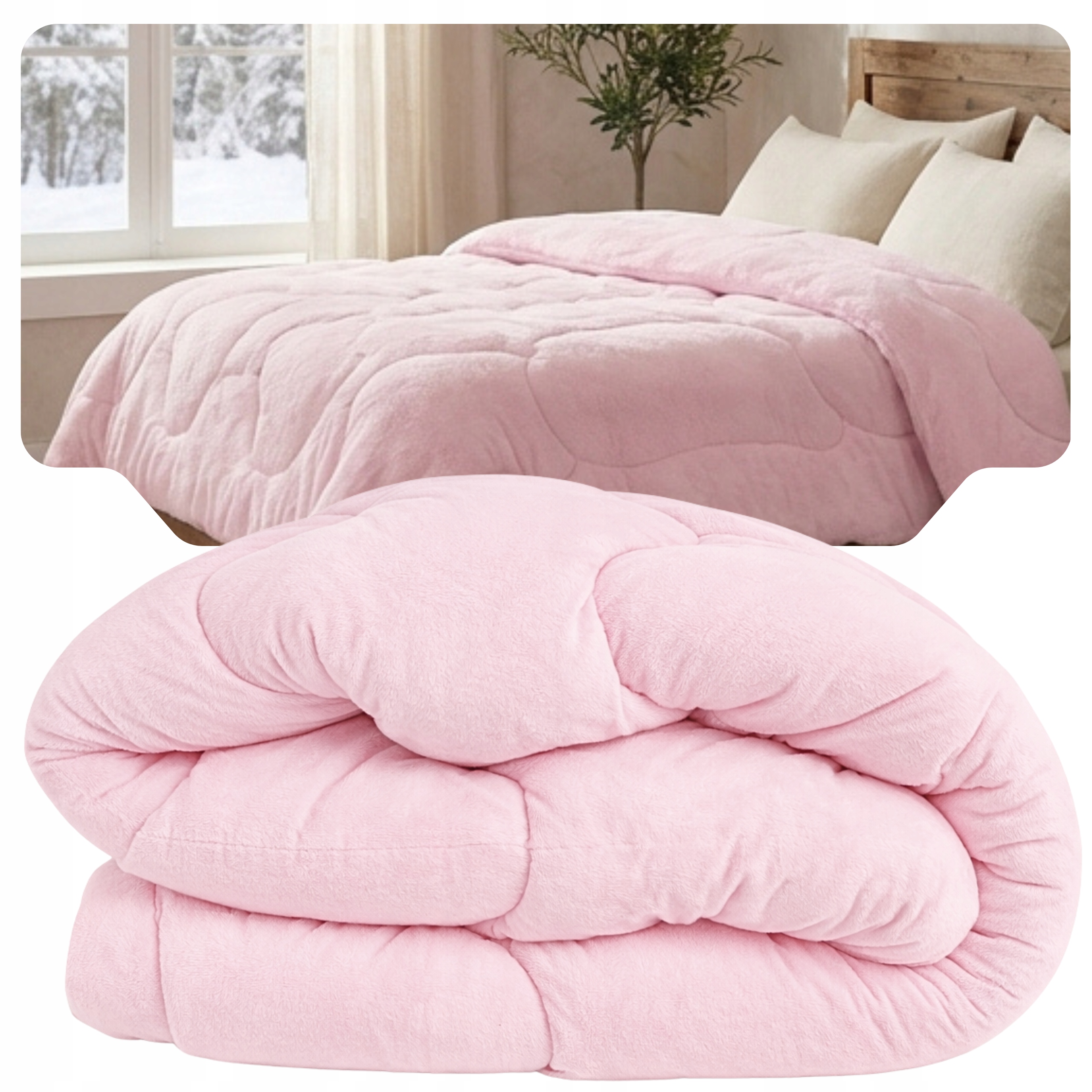Zimní Přikrývka Fleecová 200x200 cm Růžová Antialergická Pevná Polská