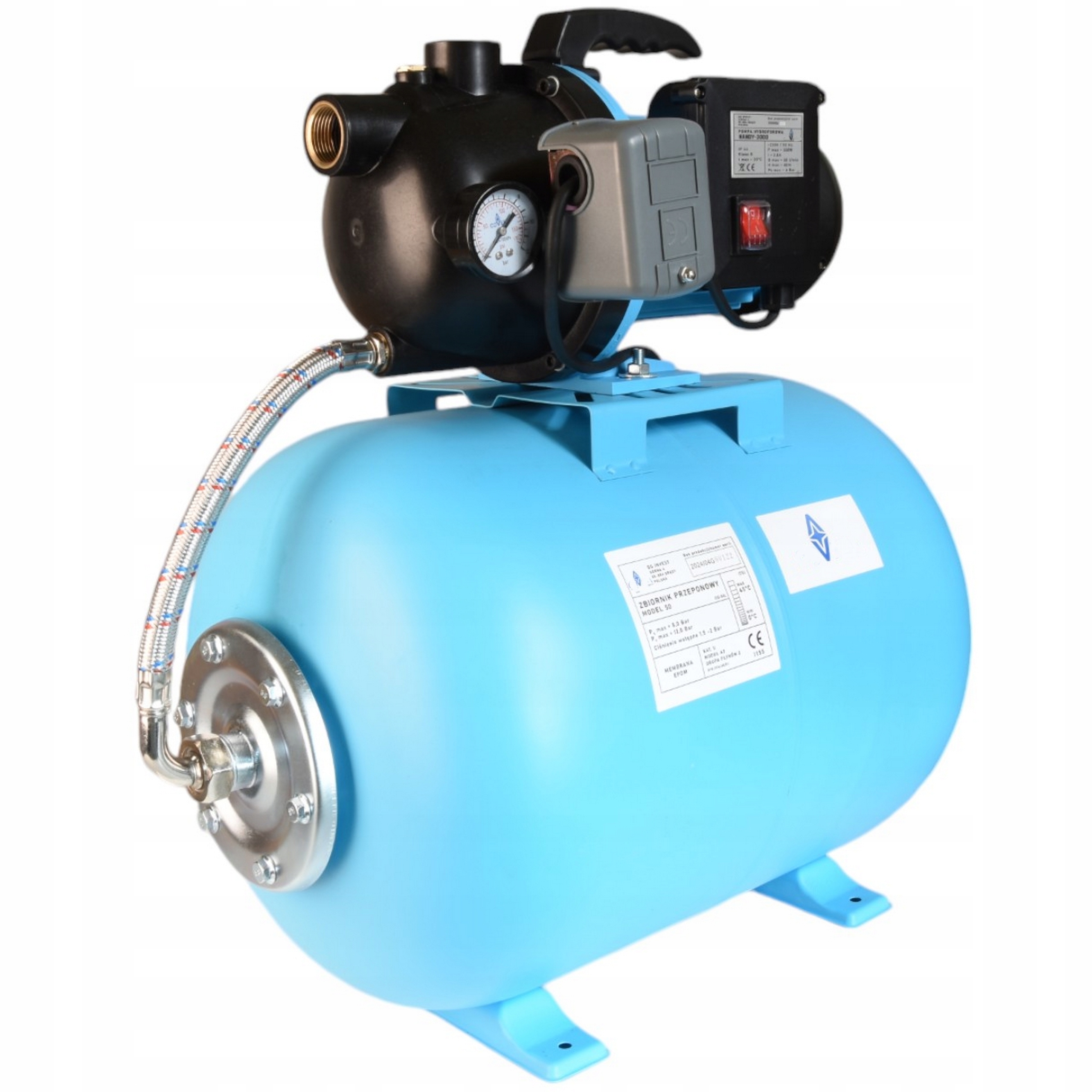 Hydrofor 50 L Nádrž Na Vodu Hydroforová Pumpa Ruční 3000 Sada