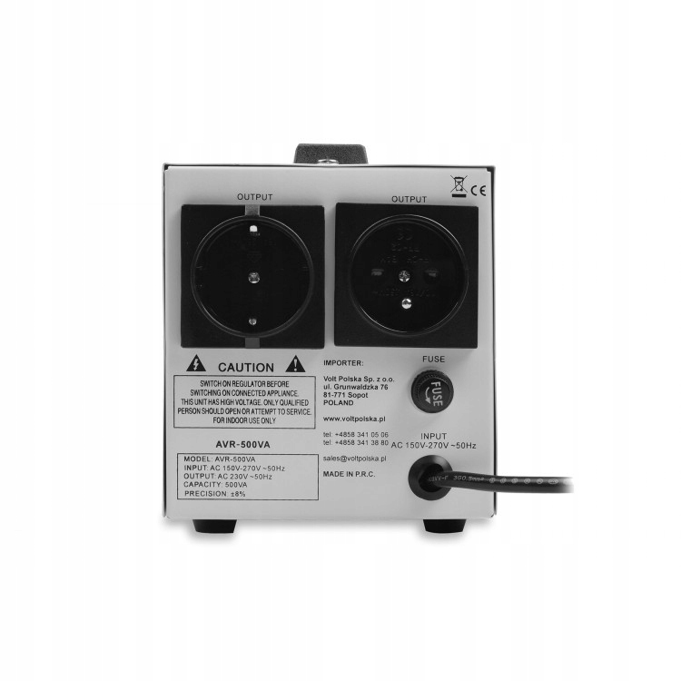 СТАБІЛІЗАТОР НАПРУГИ VOLT POLSKA AVR 500 Вт ДЛЯ АВТОМАТИЧНОГО ГЕНЕРАТОРА. Оригінальна упаковка.