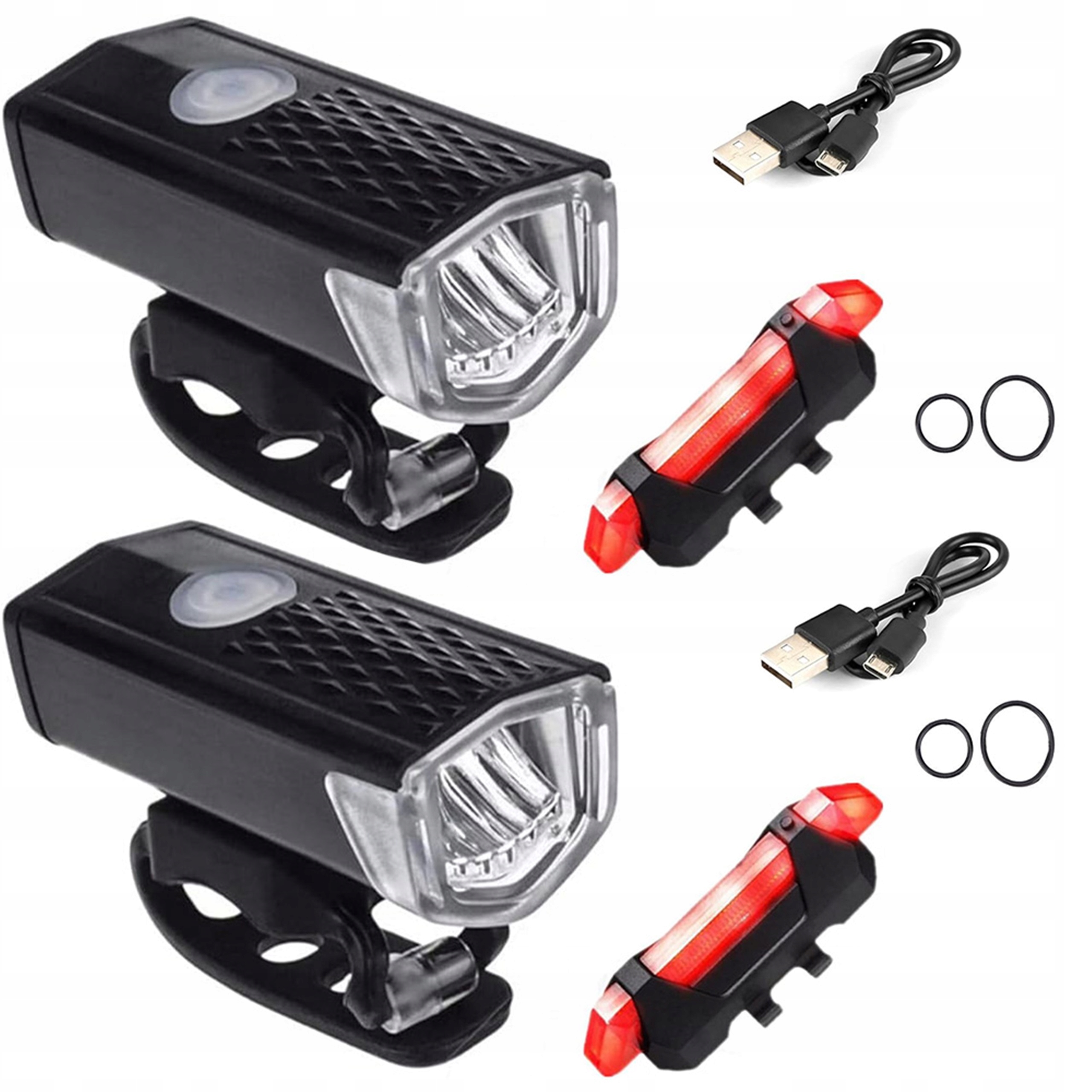 LAMPA PRZEDNIA I TYLNA DO ROWERU WIDOCZNOŚĆ 360 STOPNI DODATKOWA OCHRONA