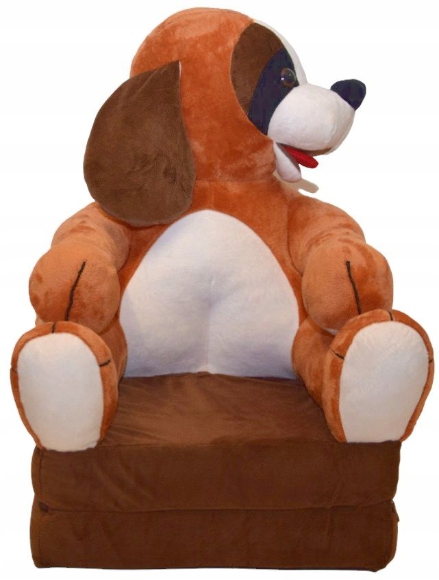 FOTEL FOTELIK PLUSZOWY ROZKŁADANY PUFA MASKOTKA !! Kod producenta TR_BL