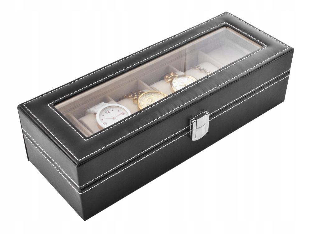 Organizer Pudełko Etui Szkatułka Na Zegarki do 6 Zegarków Pomysł na Prezent Liczba miejsc na zegarki 6