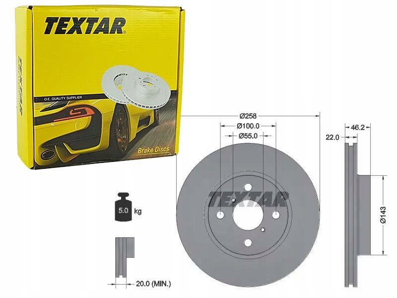 

Textar Tarcze Hamulcowe Przód 92164203