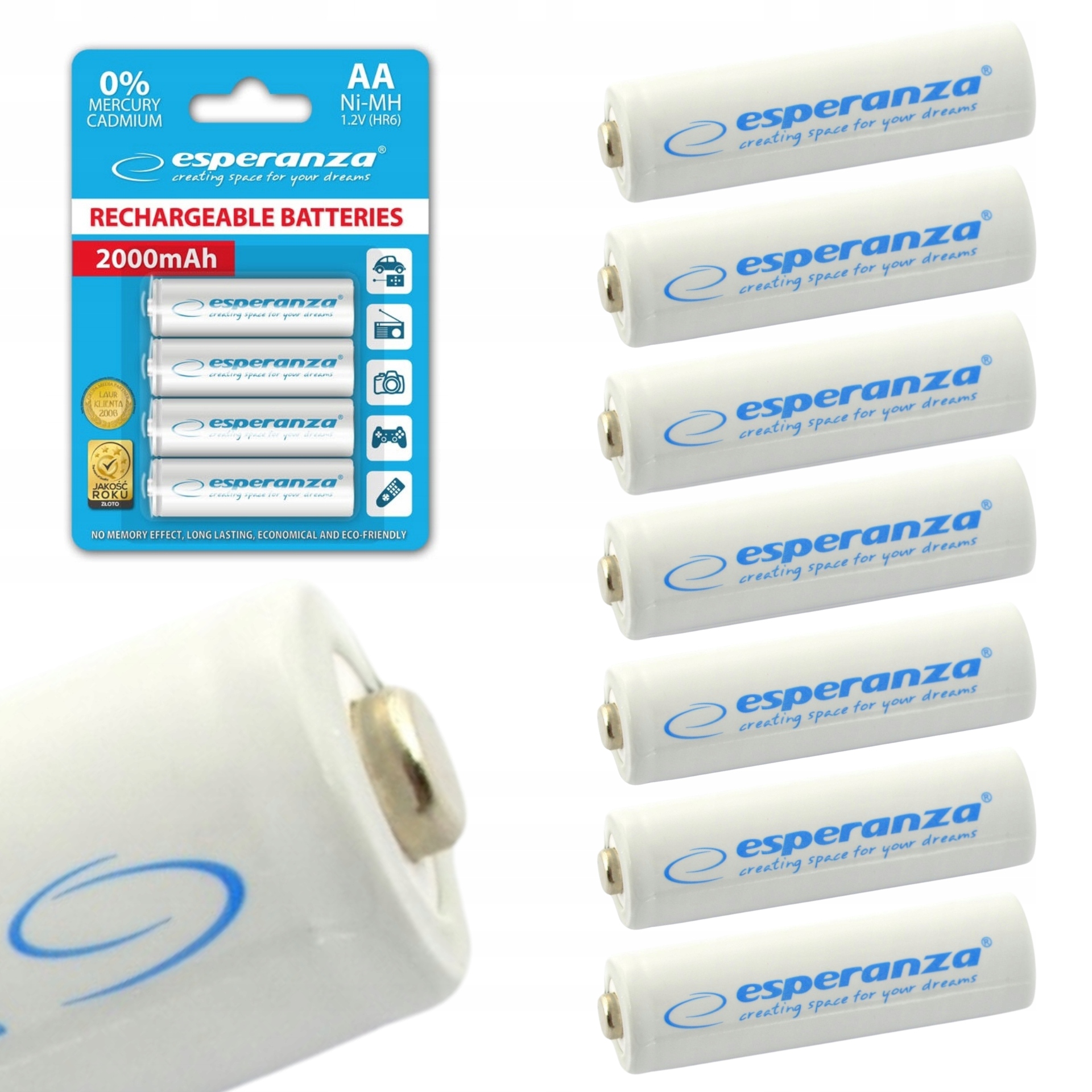 8X Nabíjecí Baterie Aa R6 2000 mAh Baterie Ni-mh Tužkové Baterie Pro Nabíjení