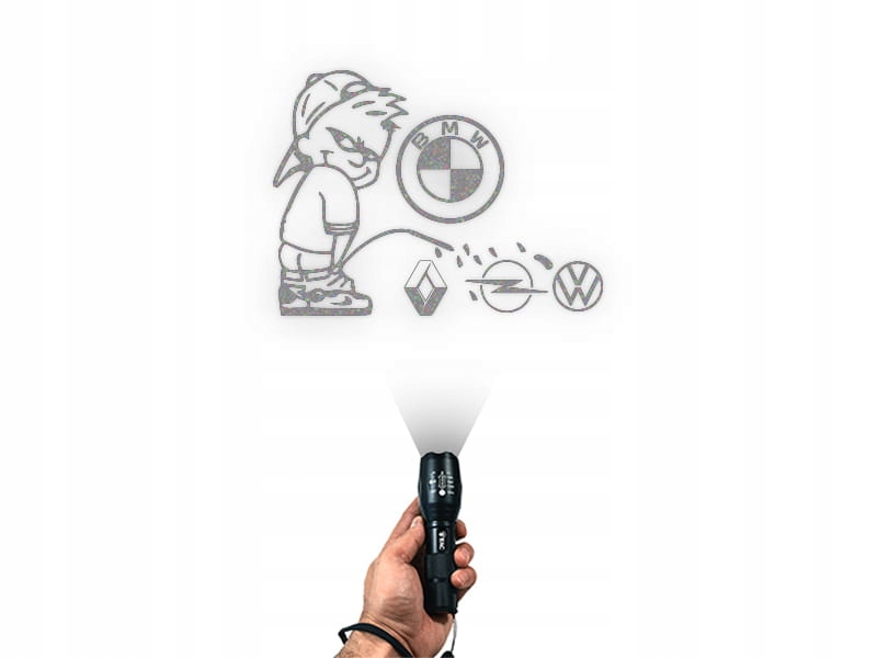 BMW LEJE NA RENAULT OPEL VW - Naklejka na samochód na auto ODBLASKOWA Producent Inny