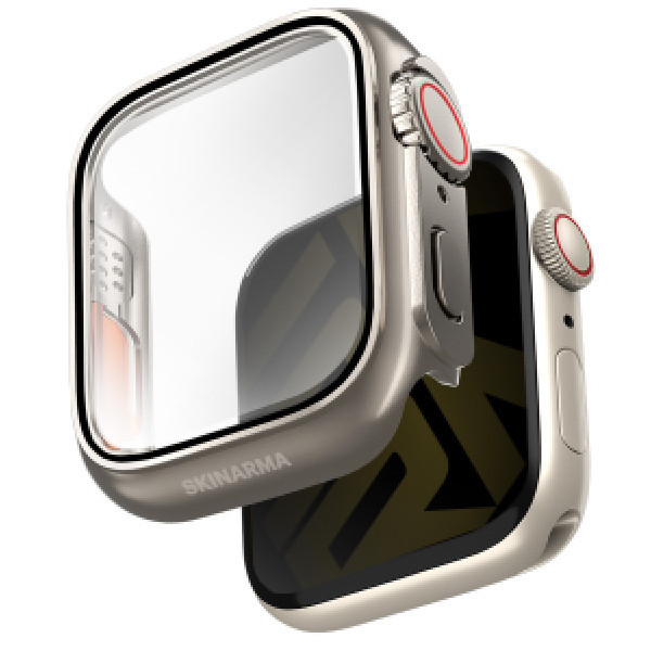 Szkło hartowane / folia ochronna / etui do Apple Watch 11 / Watch 10 46mm, tytan (srebrny)