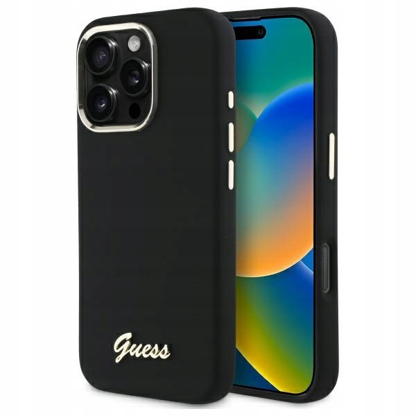 Guess GUHCP16LSMBSLK iPhone 16 Pro 6.3" černý/black hardcase Silicone Scr