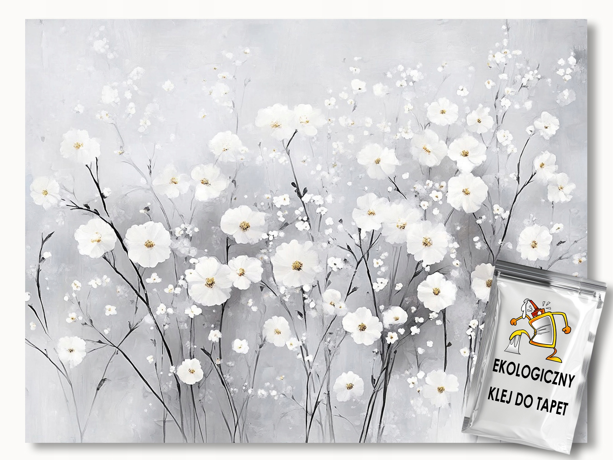 Fototapeta Flizelina Natura Flora Bílé Květy Sádrovka Boho 300x210 110g