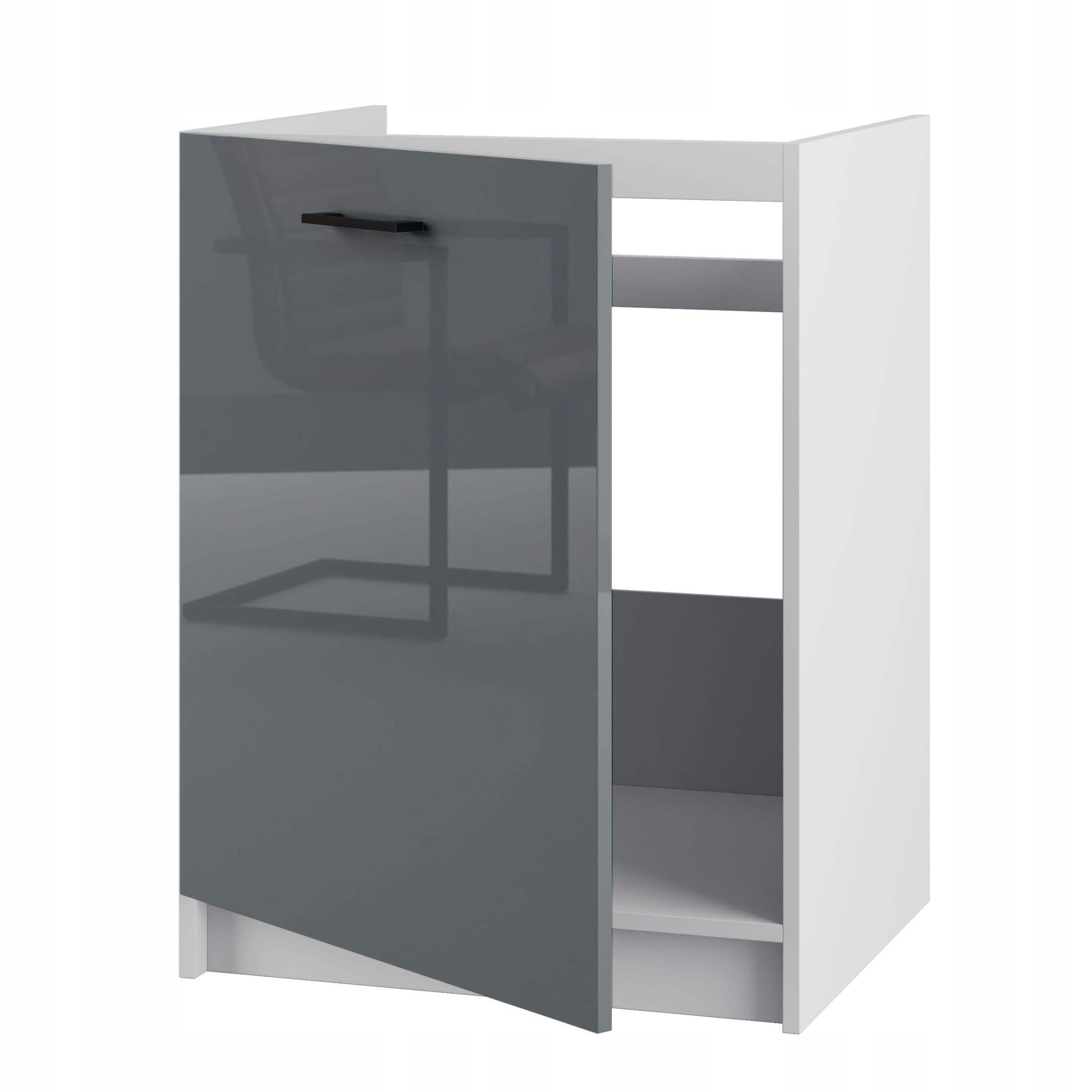 Spodná kuchynská skrinka pod umývadlo 60 cm Šedá Akryl Lesk pre zostavy