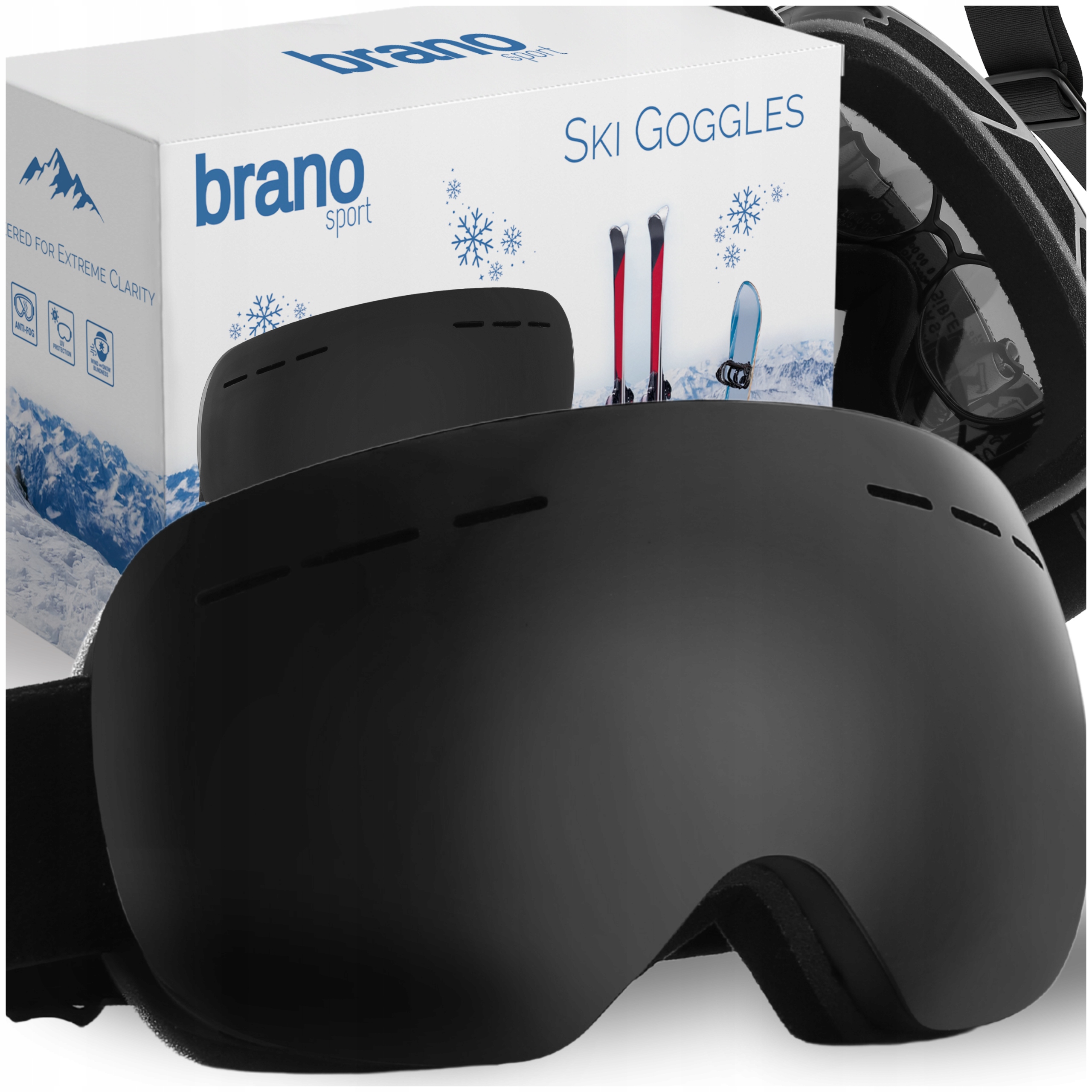 Gogle Narciarskie Okulary Na Narty Snowboard Zima Wiatroszczelne Antypara