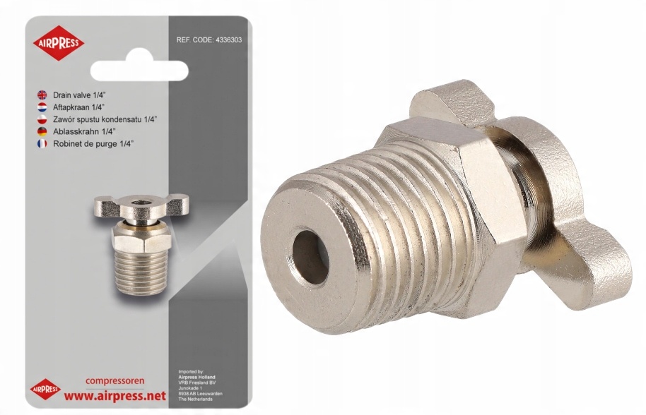 

Airpress 4336303 Zawór Spustu Kondensatu 1/4''