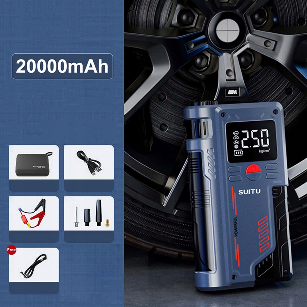 BOOSTER JUMP STARTER SAMOCHODOWY ROZRUCH ZESTAW Z POMPKA POWERBANK 20000MAH Marka Bedee