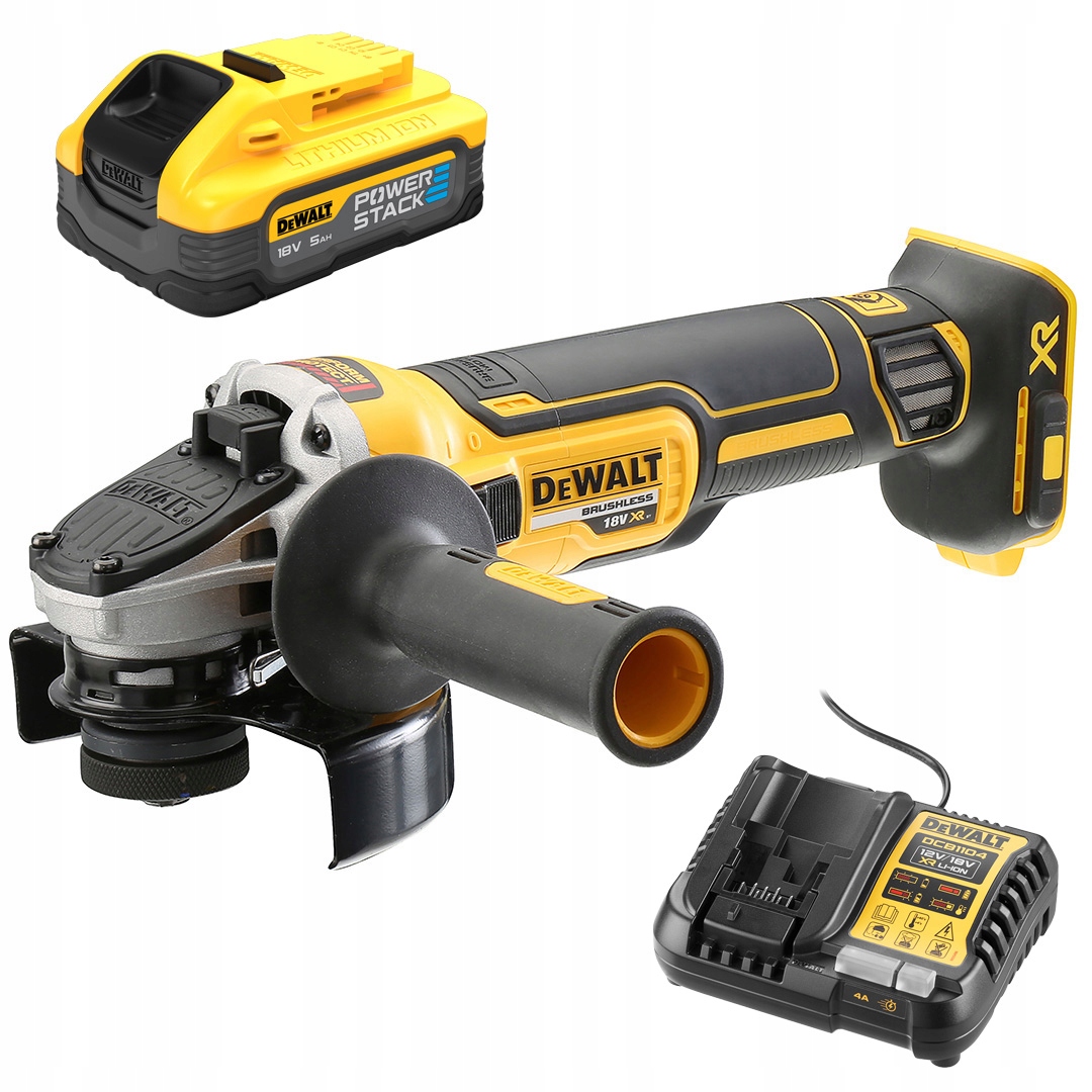 Uhlová brúska 125 DeWALT DCG405N nabíjačka akumulátor Ps 5Ah DCBP518