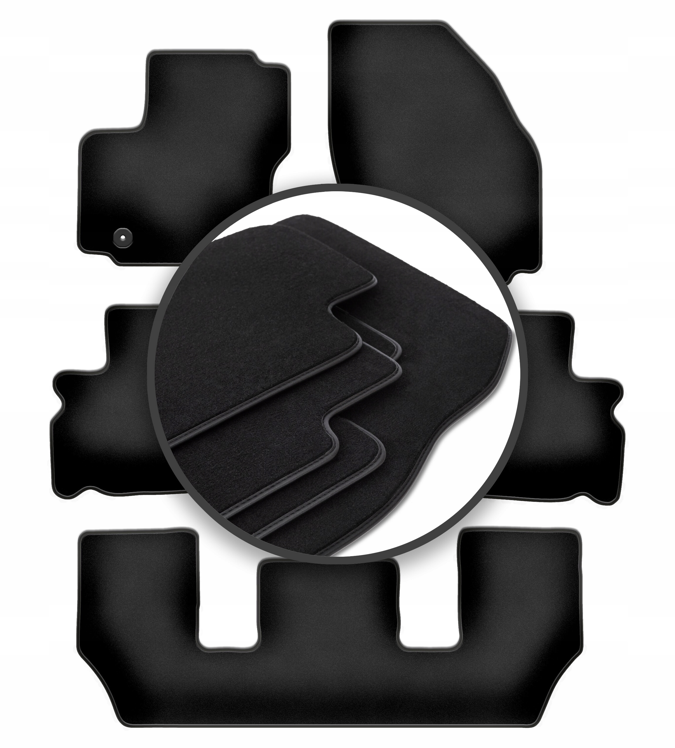 Velúrové koberčeky Premium 1 cm: Ford Galaxy MK2 7 osobový 2006-2011