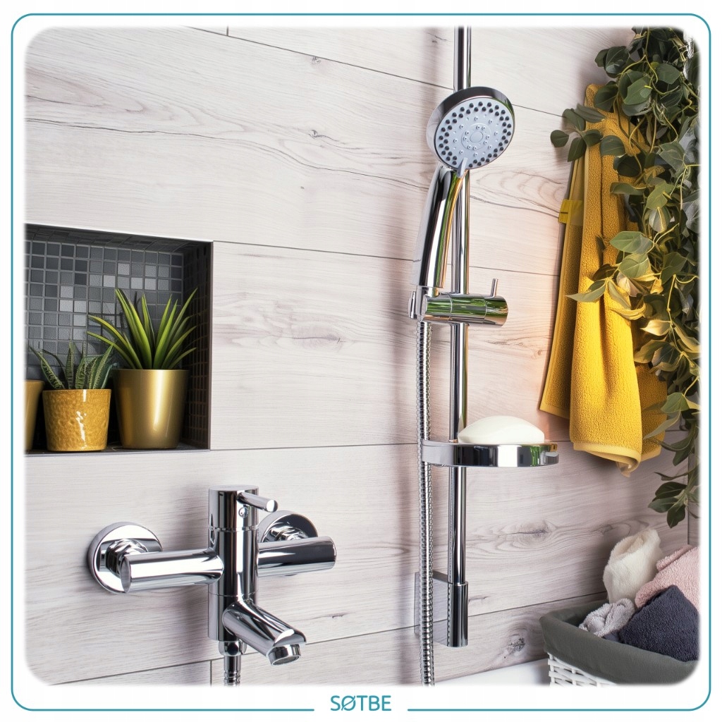 Słuchawka do prysznica rączka natryskowa 5 funkcje srebna oszczędna SOTBE Stan opakowania oryginalne