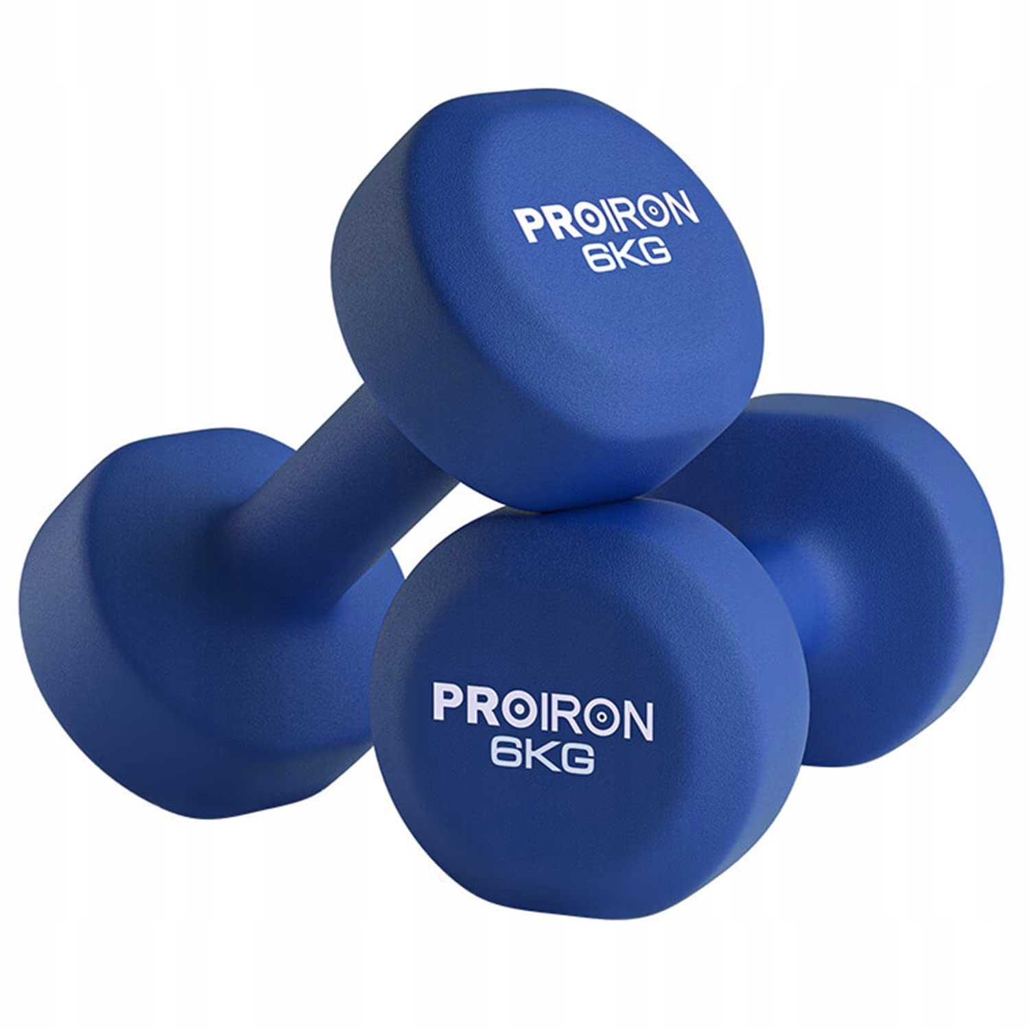 Proiron Neoprenové činky 2x6 kg pro fitness cvičení 12 kg, modré