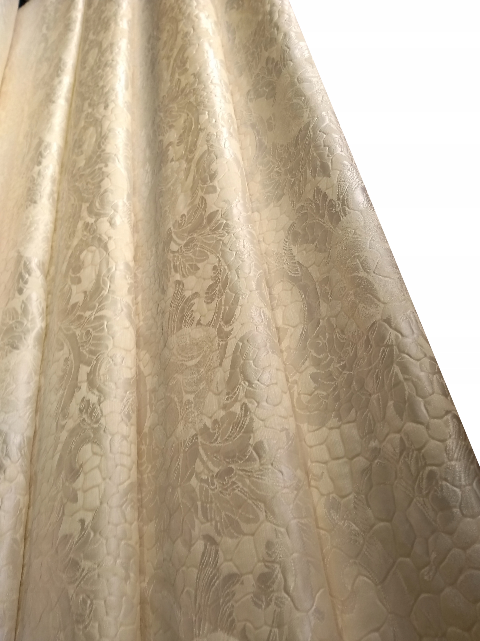 tkanina materiál na záclony dekorace žakár béžová 1/2m kvalita