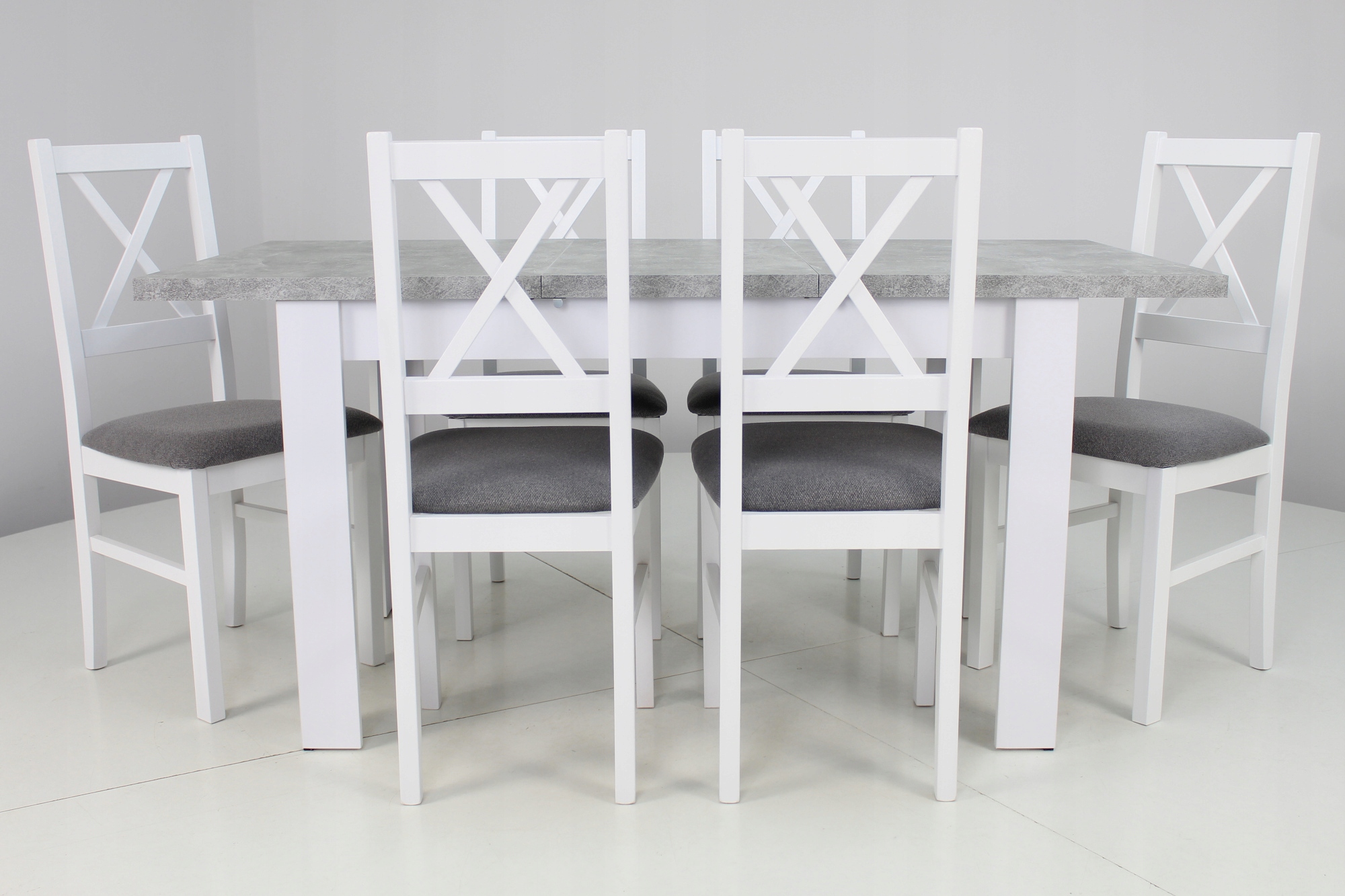 Komplet 6 krzeseł i stół 80x120/160 cm do kuchni Liczba krzeseł w zestawie 6