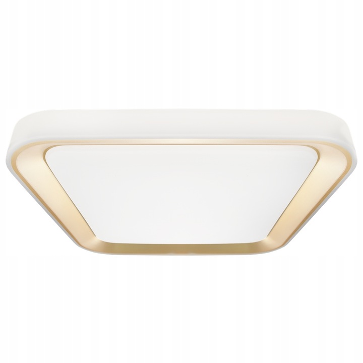 Krásný čtvercový zaoblený stropní svítidlo bílo zlatý Quadro Gold do kuchyně