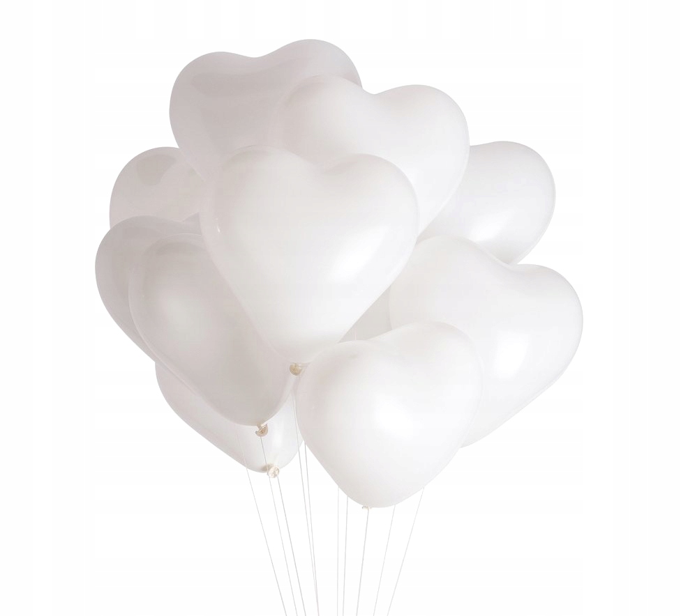 

Balony Serca 10" Białe 10szt