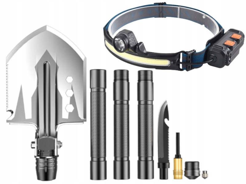 Skládací Saperka Multitool Lopata 12v1 Svítilna