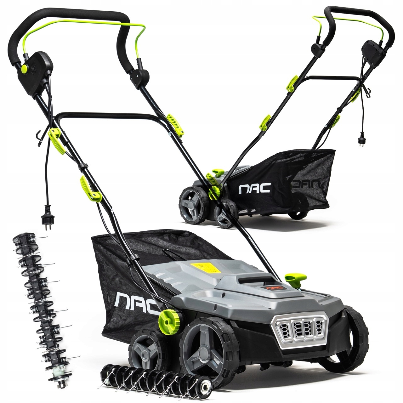 Nac Elektrický Vertikutátor 2V1 1800W 38CM 45L Dva Veľké Kolesá