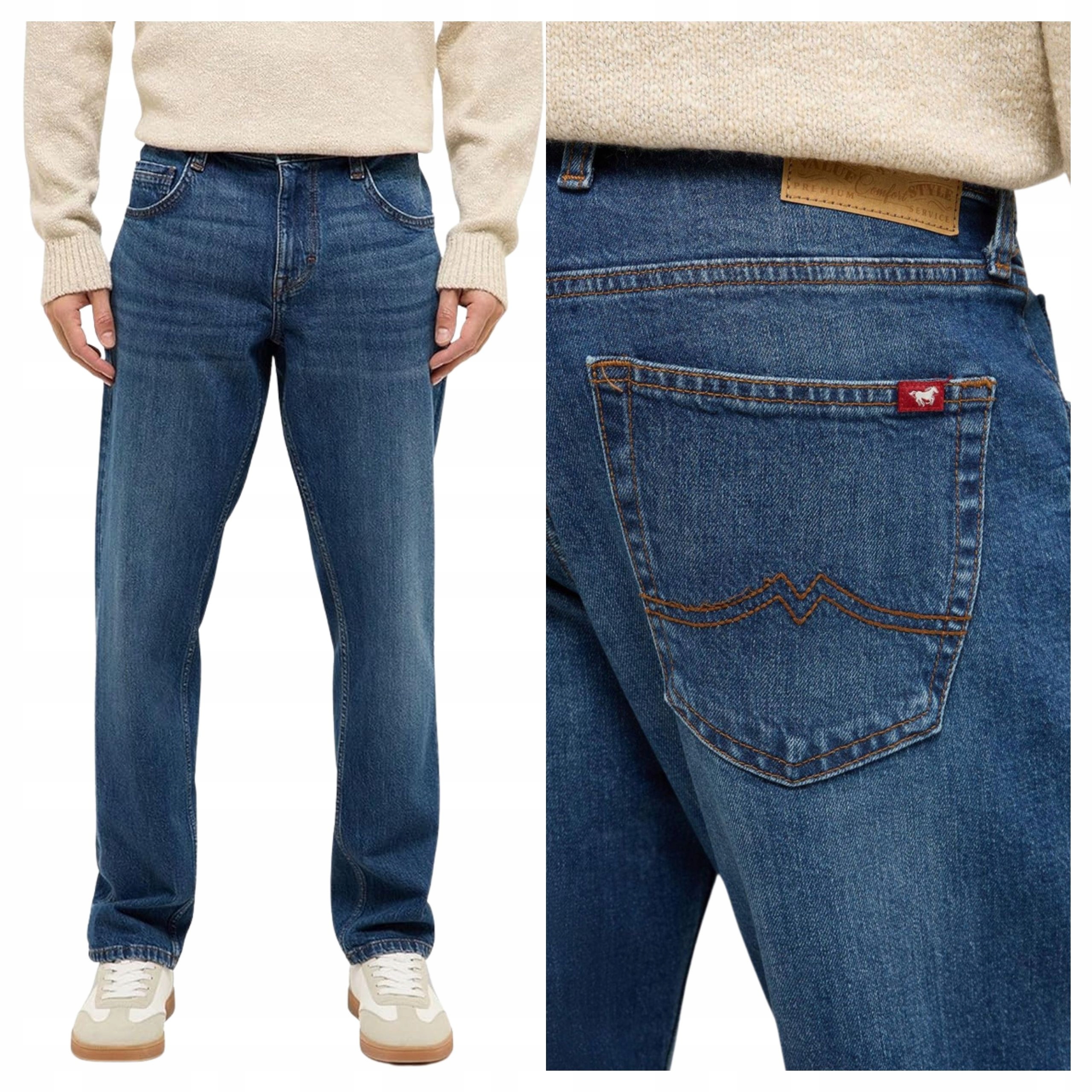 Mustang Denver Pánské džínové kalhoty Straight Fit Denim Blue W36 L30