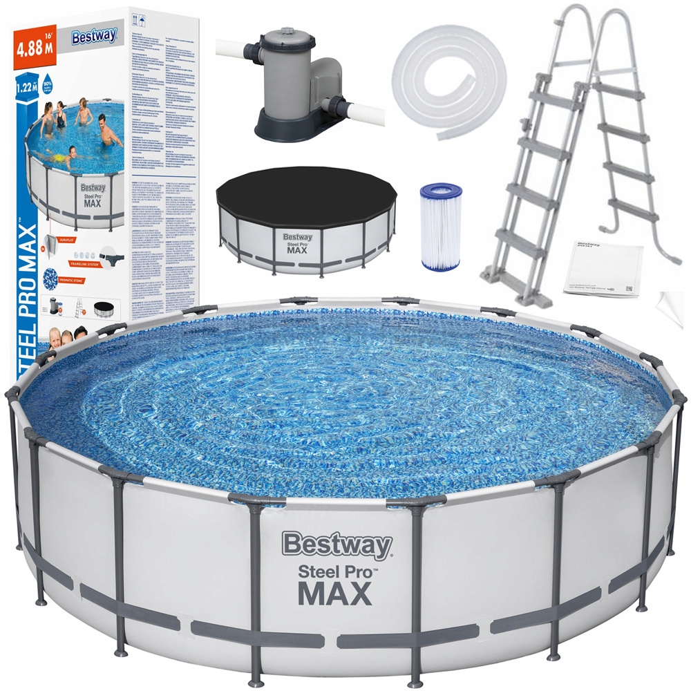 

Bestway Basen stelażowy 488x122cm 10w1 szary 5612Z