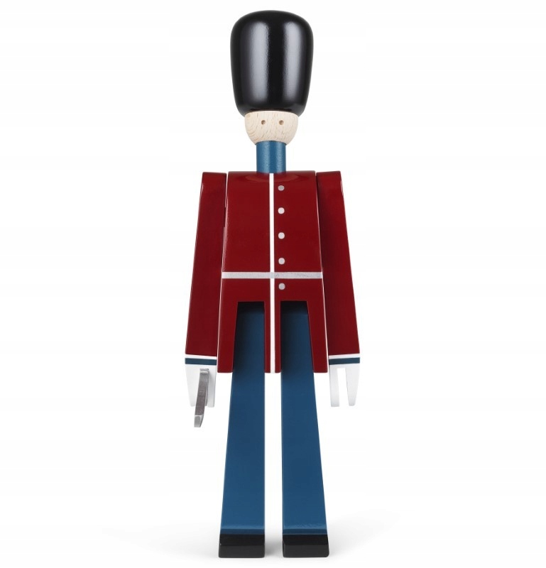 Kay Bojesen Drevený vojak s mečom 33 cm, červený/modrý/biely