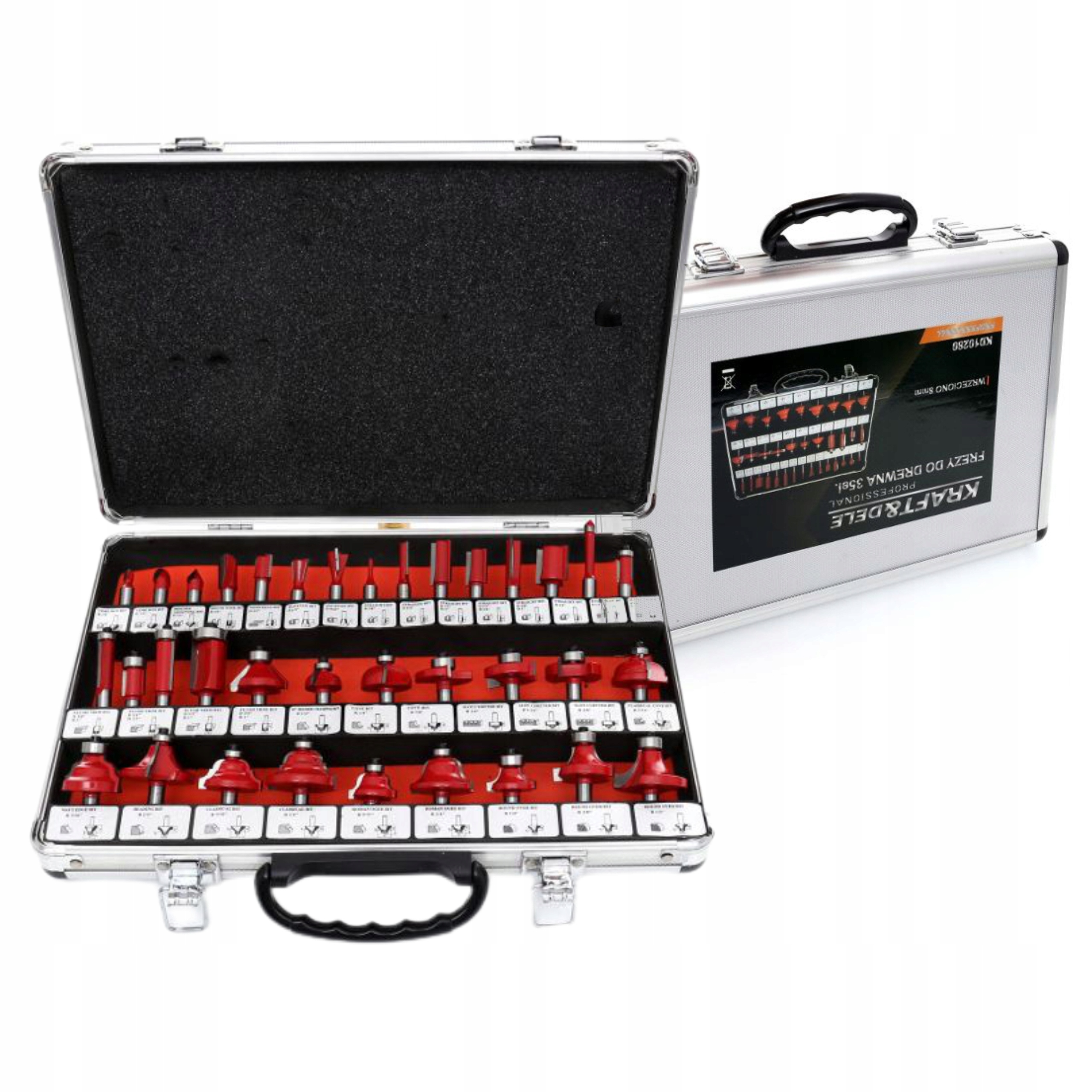 Tvarové Frézy Na Dřevo Ložiskové 35 Ks Sada Fréz Kufr Komplet