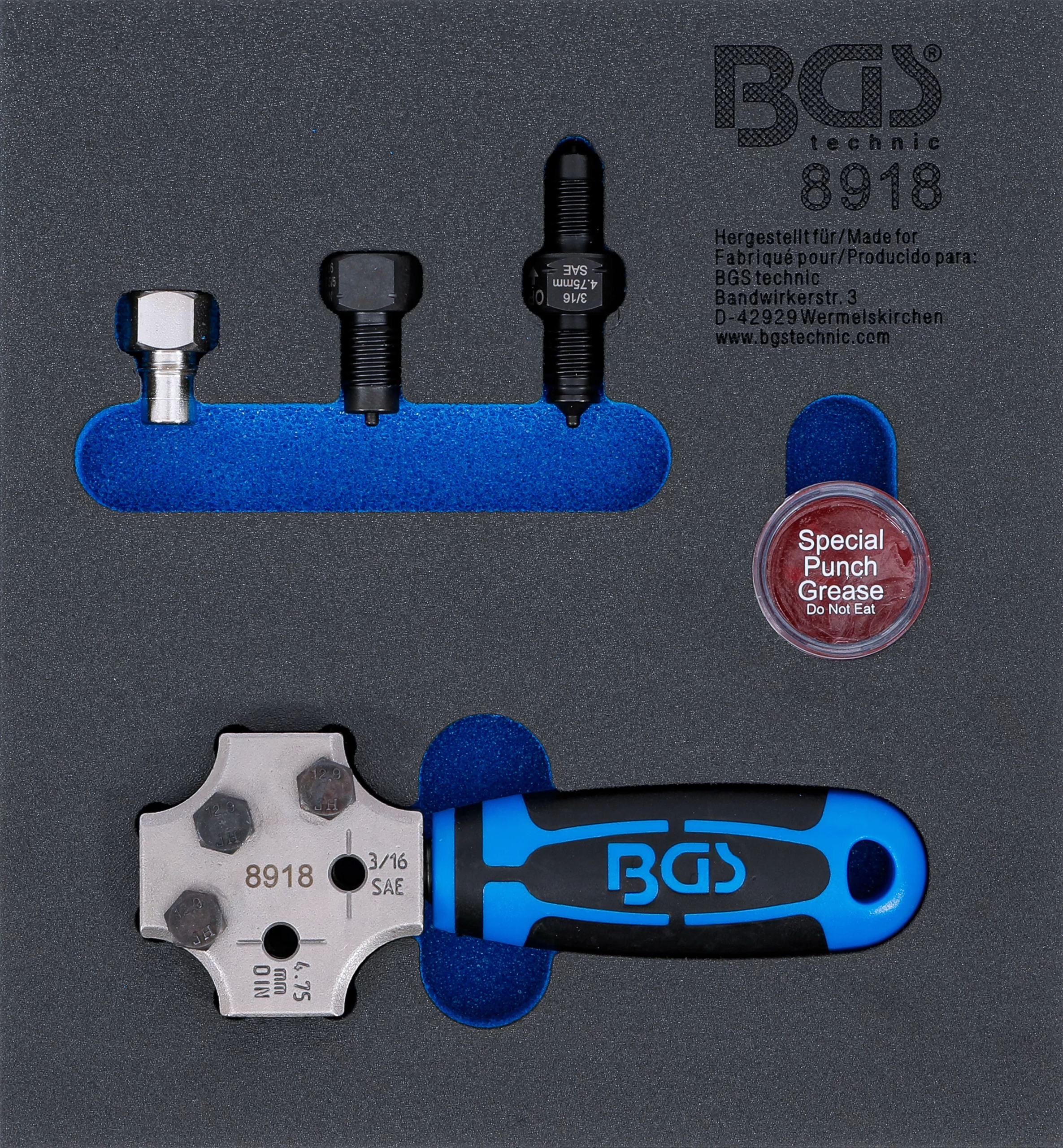 Vložka do zásuvky 1/6 – nástroj pro navíjení okrajů Sae a Din, Bgs 8918