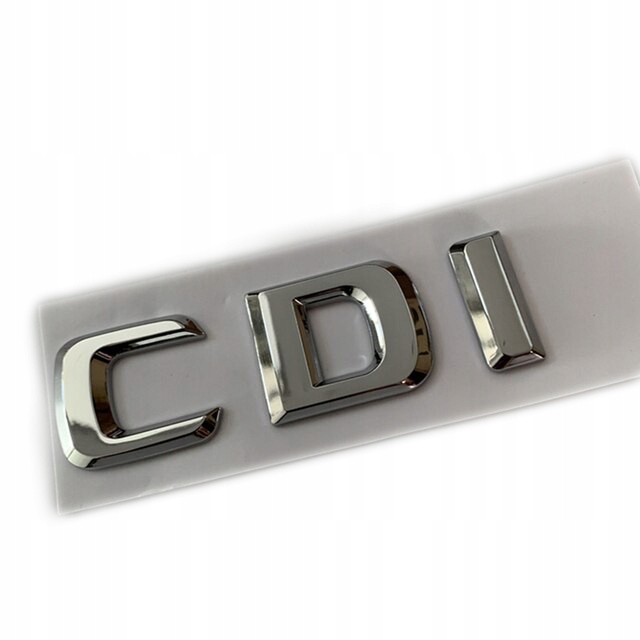 Emblemat Logo Znaczek CDI Do Mercedes Srebrny Połysk Chrom Na Klapę Tył Abs