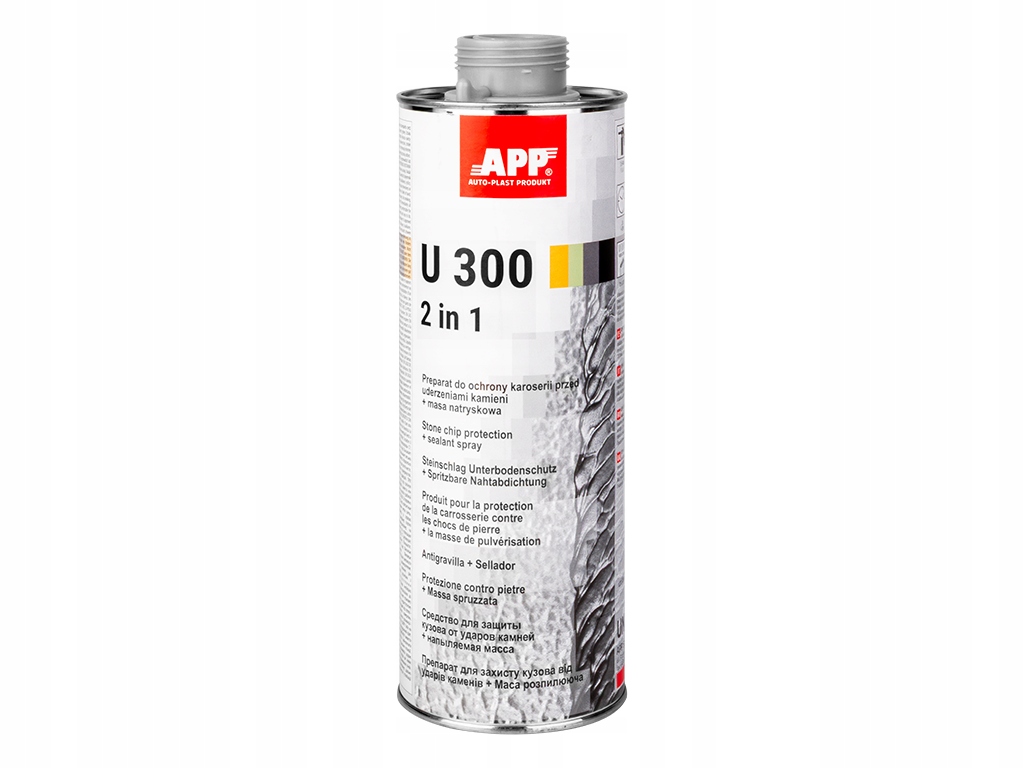 Baranek masa natryskowa do konserwacji podwozia Szara 1L App U300 2w1