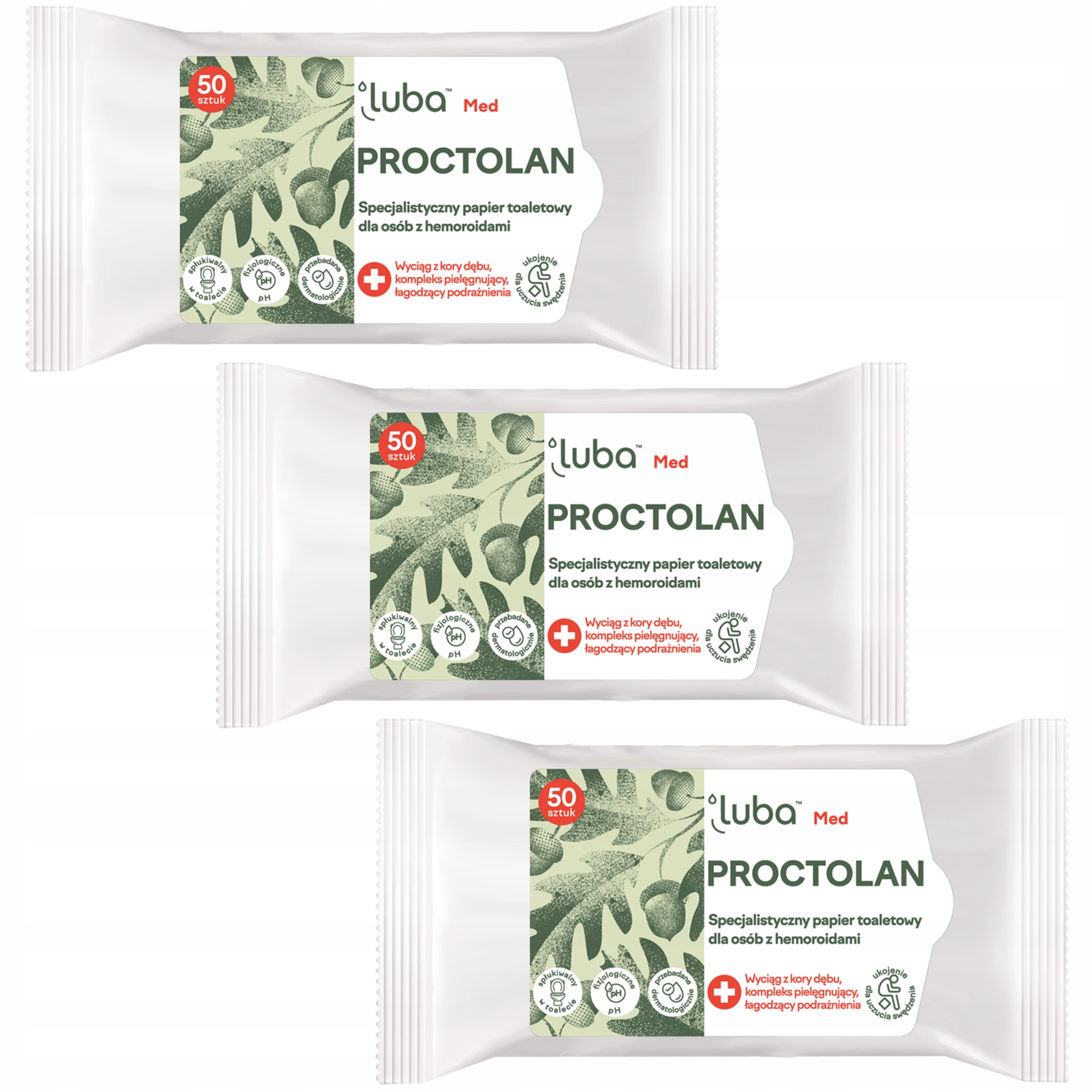 

Luba Med Proctolan nawilżany papier toaletowy 3x50