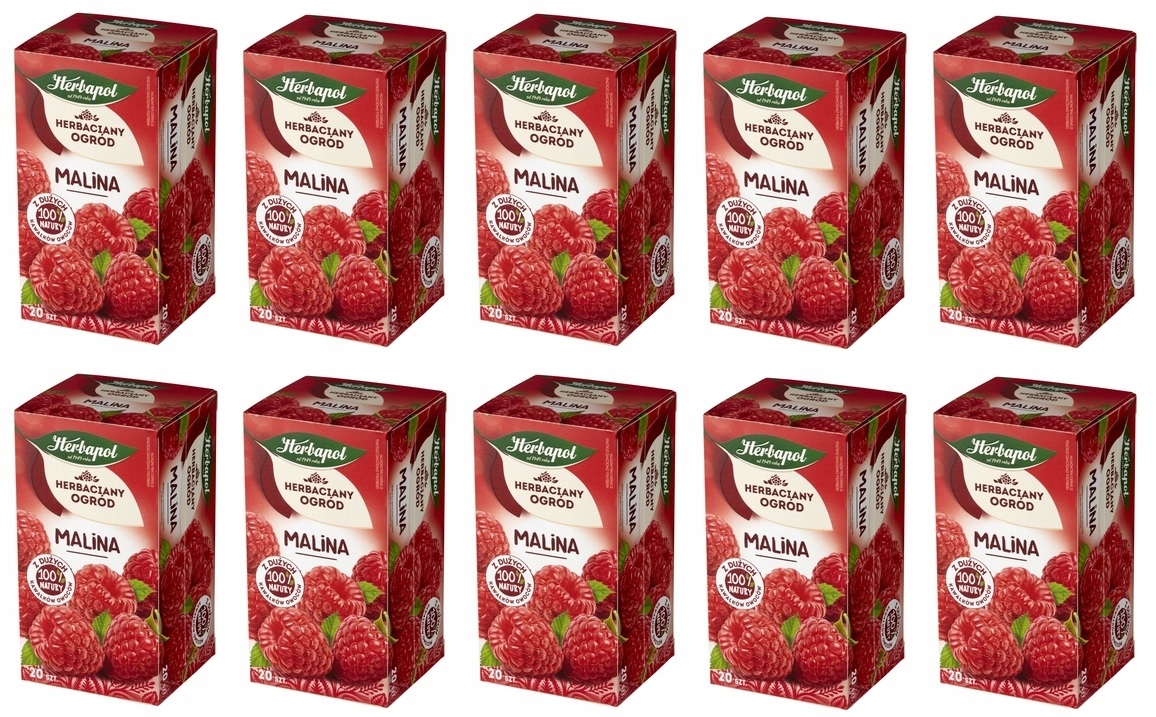 10x 54g Herbapol Herbaciany Ogród herbatka owocowa malina Karton
