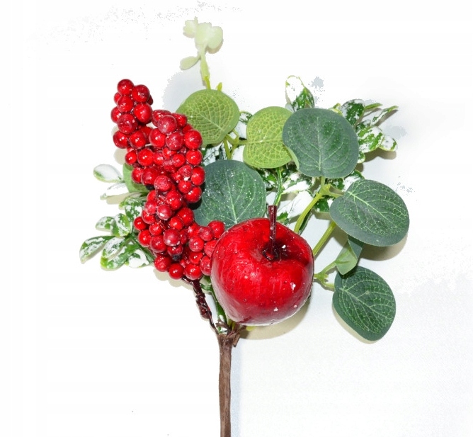 

Gałązka jagódki jabłko eukaliptus kuleczki brokat